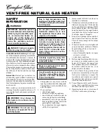 Preview for 2 page of Comfort Glow CGN10LA Owner'S Operation And Installation Manual