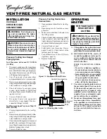 Preview for 10 page of Comfort Glow CGN10LA Owner'S Operation And Installation Manual