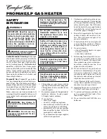 Preview for 2 page of Comfort Glow CGP10LA Owner'S Operation And Installation Manual