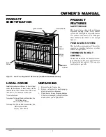 Preview for 3 page of Comfort Glow CGP20TB Owner'S Operation And Installation Manual