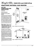 Предварительный просмотр 6 страницы Comfort Glow Comfort Glow CGN10TA Owner'S Operation And Installation Manual