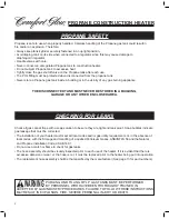 Preview for 9 page of Comfort Glow GCH480 and User'S Manual And Operating Instructions