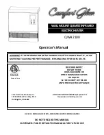 Предварительный просмотр 1 страницы Comfort Glow QWH2100 Operator'S Manual