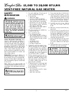 Preview for 2 page of Comfort Glow RADIANT FLAME RFN28TD Owner'S Operation And Installation Manual