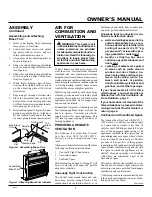 Preview for 5 page of Comfort Glow RADIANT FLAME RFN28TD Owner'S Operation And Installation Manual