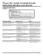 Preview for 18 page of Comfort Glow RADIANT FLAME RFN28TD Owner'S Operation And Installation Manual