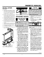 Предварительный просмотр 11 страницы Comfort Glow S26NT Owner'S Operation And Installation Manual