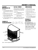 Preview for 3 page of Comfort Glow S26PT Owner'S Operation And Installation Manual