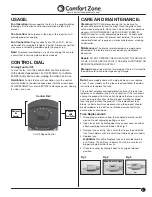 Preview for 3 page of Comfort Zone CZ112 Series Instructions