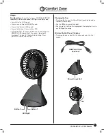 Предварительный просмотр 3 страницы Comfort Zone CZPF401WT-EC Owner'S Manual