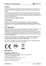 Preview for 2 page of Comm-Tec MTX44UH2 User Manual