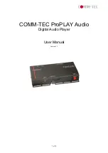 Предварительный просмотр 1 страницы Comm-Tec ProPLAY User Manual