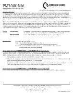 Preview for 1 page of Command access PM300UNIV Installation Instructions