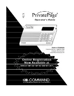 Command Communications PrivatePage PS2000AN Operator'S Manual preview