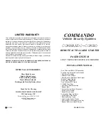 Preview for 1 page of Commando COMMANDO-COMBO Installation Manual