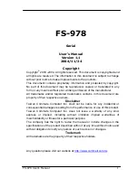 Предварительный просмотр 1 страницы Commell FS-978 User Manual