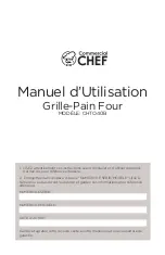 Предварительный просмотр 12 страницы Commercial CHEF CHTO40B User Manual