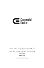 Предварительный просмотр 8 страницы Commercial Electric MB-50901 User And Care Manual