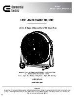 Preview for 1 page of Commercial Electric SFDC6-600CT0-4 Use And Care Manual