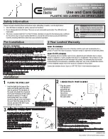 Предварительный просмотр 1 страницы Commercial Electric SPKP-7W01 Use And Care Manual