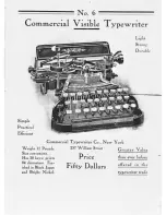 Preview for 1 page of Commercial Typewriter Visible No.6 Manual