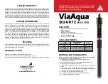 Commodity Axis ViaAqua VA 50Q Quick Start Manual предпросмотр