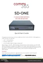 Preview for 1 page of Comms365 SD-ONE Quick Start Manual