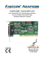 CommTech Fastcom 232/4-LPCI-335 Reference Manual preview