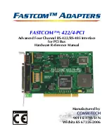 CommTech FASTCOM 422/4-PCI Hardware Reference Manual preview