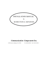 Preview for 1 page of Communication Components BDA-1819-60 Installation Manual