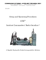 COMMUNICATIONS-APPLIED TECHNOLOGY ICRI Setup And Operating Procedures preview