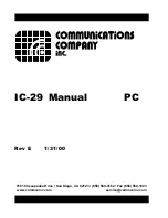 Preview for 1 page of Communications Company IC-29 Manual