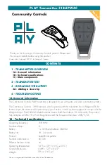 Preview for 1 page of Community Controls PLAY 318LIPW4C Manual