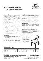 Предварительный просмотр 2 страницы Community Playthings Woodcrest chair J708 Quick Start Manual