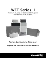 Предварительный просмотр 1 страницы Community WET Series II Operation And Installation Manual