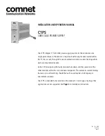 Предварительный просмотр 1 страницы Comnet C1PS Installation And Operation