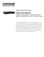 Предварительный просмотр 1 страницы Comnet CWGE10FX2TX8MSPOE Installation And Operation Manual