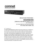 Comnet CWGE2FE8MSPOE Installation And Operation Manual preview