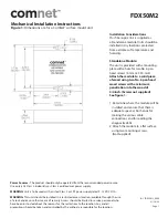 Preview for 1 page of Comnet FDX50M2 Mechanical Installation Instructions