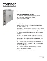 Comnet FVR10D1E Installation And Operation Manual preview