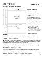 Comnet FVT1021 series Installation Instructions предпросмотр