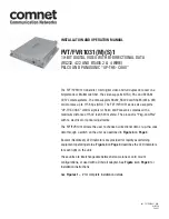 Предварительный просмотр 1 страницы Comnet FVT1031 Installation And Operation Manual