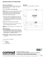 Предварительный просмотр 7 страницы Comnet FVT109A Series Installation And Operation Manual