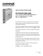 Preview for 1 page of Comnet FVT10D1E Installation And Operation Manual