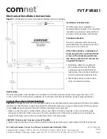 Comnet FVT801 Installation Instructions предпросмотр