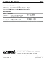 Предварительный просмотр 70 страницы Comnet NetWave NW7 Installation And Operation Manual