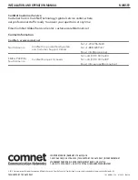 Предварительный просмотр 20 страницы Comnet netwave NWKSP2 Installation And Operation Manual