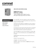 Предварительный просмотр 1 страницы Comnet RLMCSFP Series Installation And Operation Manual