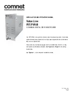 Preview for 1 page of Comnet Value FVR81 Series Installation And Operation Manual