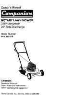 Предварительный просмотр 1 страницы COMPANION 944.36201 Owner'S Manual